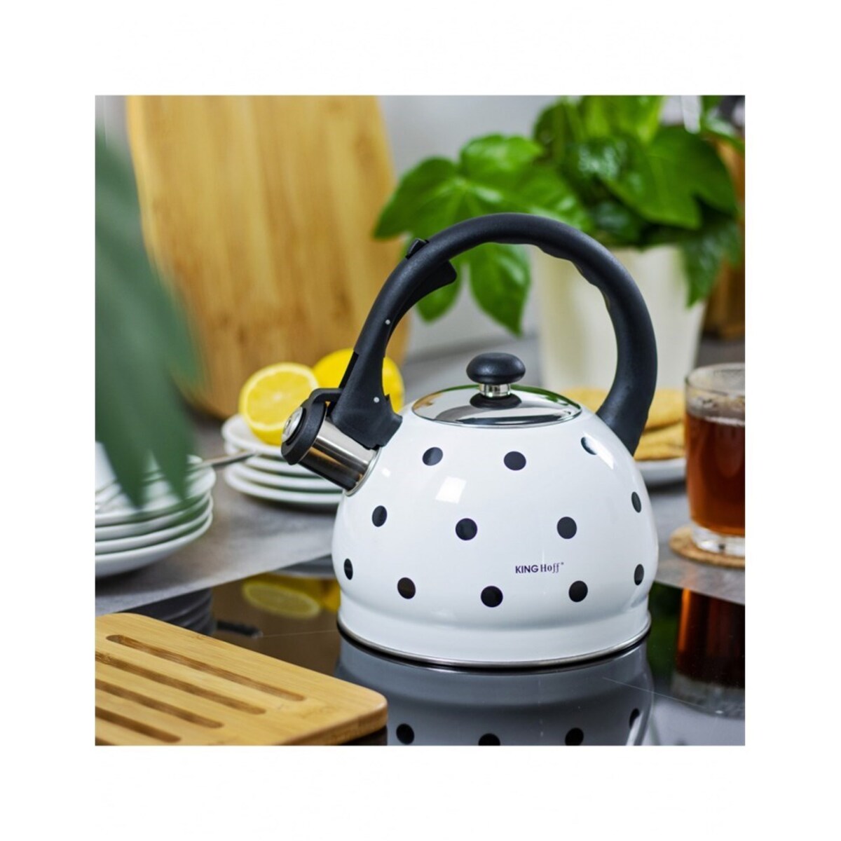 Kinghoff czajnik emaliowany w groszki 2,0l KH1050