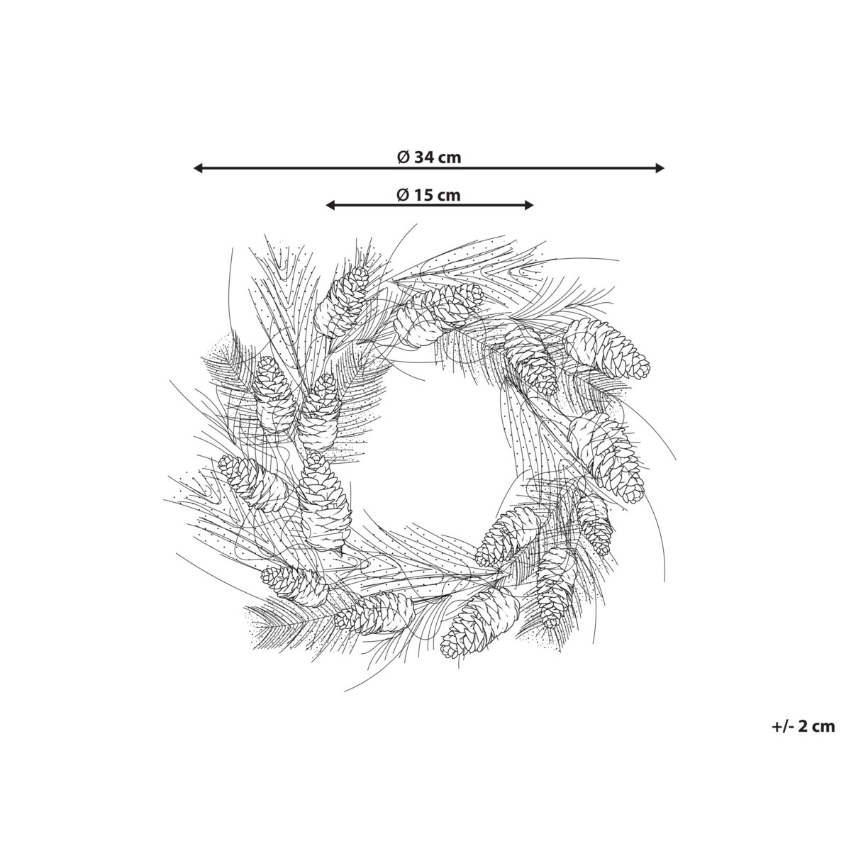 Wianek świąteczny ⌀ 34 cm zielony ASTURIA