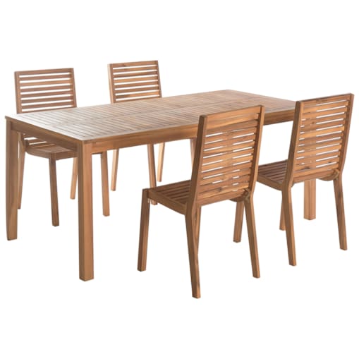 Zestaw ogrodowy dla 4 osób OMBRIANO Certyfikowane drewno akacjowe Jasnobrązowy