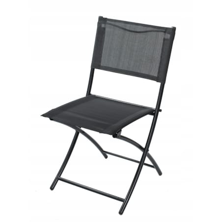 Meble na Balkon Ogród Taras Komplet STÓŁ 2 KRZESŁA składane czarny stolik