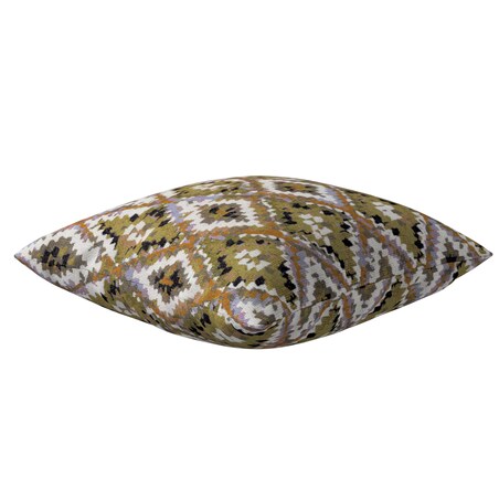 Poszewka Kinga na poduszkę 43x43 kremowe wzory azteckie na oliwkowym tle