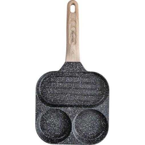 Patelnia marmurkowa 3 w 1 do jajek naleśników placków pancake grill 18cm CZARNA KLAUSBERG