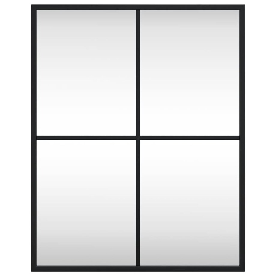 vidaXL Lustro ścienne, czarne, 40x50 cm, prostokątne, żelazo