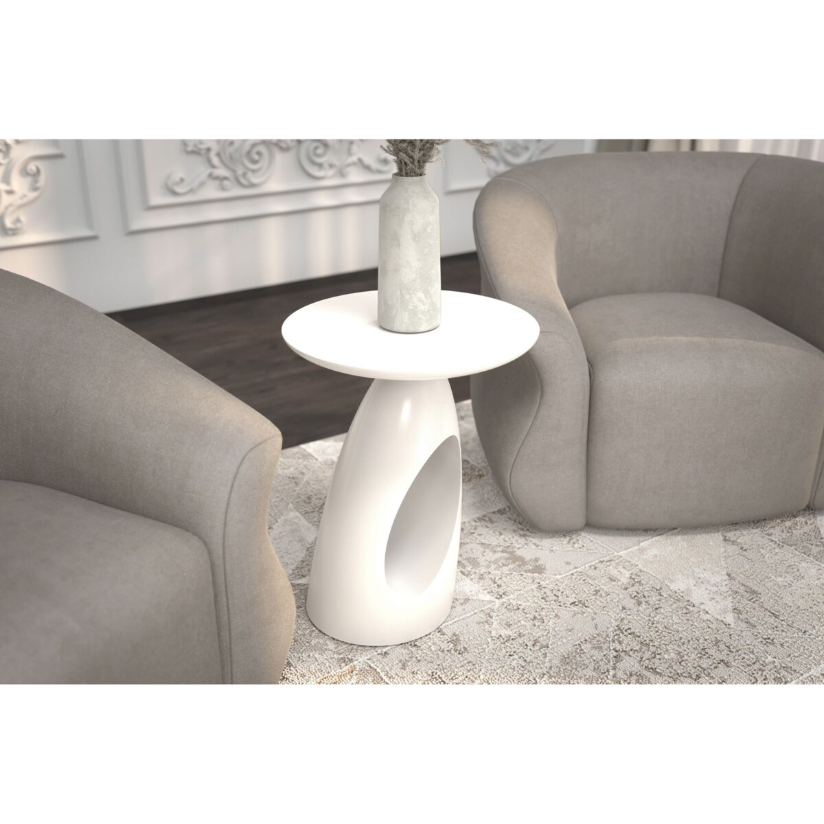 Stolik drewniany różne kolory Island, kolor biały ral