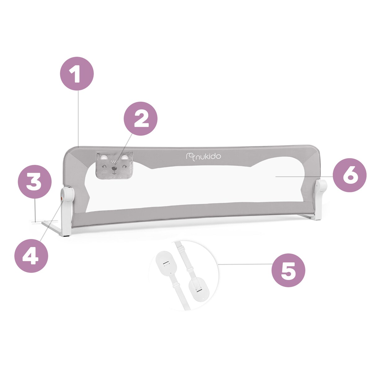 Barierka ochronna do łóżka Nukido bramka blokada 180cm 722400