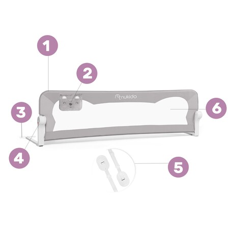 Barierka ochronna do łóżka Nukido bramka blokada 180cm 722400