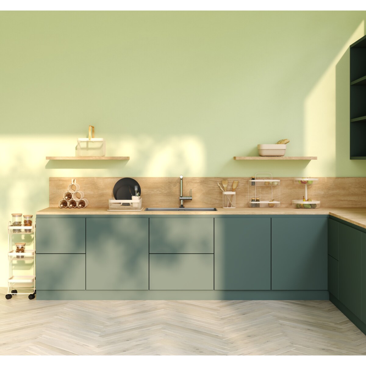 Półka stojąca na blat kuchenny MAYAJ, 2-poziomy, metalowa