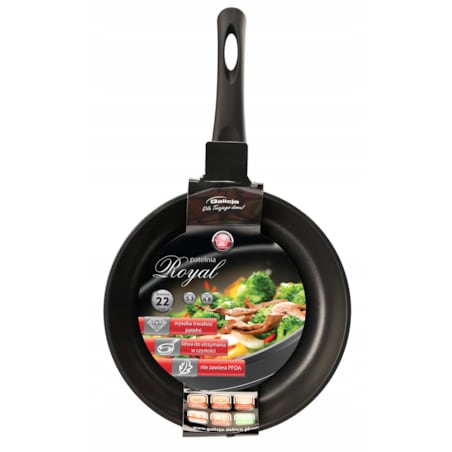 PATELNIA PATELKA 18 cm ROYAL czarna mała do kuchni smażenia indukcja