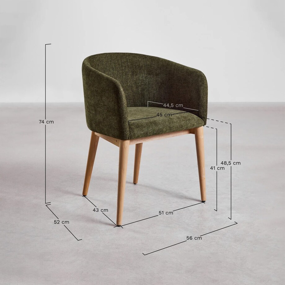 Krzesło z podłokietnikami, kremowy, ciemne nóżki, Burnia