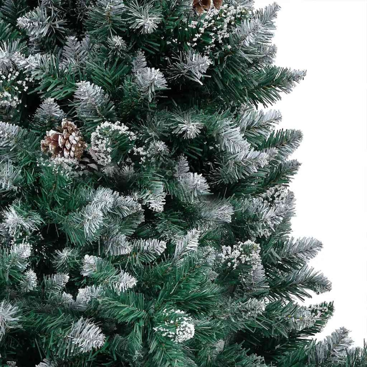 vidaXL Sztuczna choinka z lampkami, bombkami i szyszkami, 180 cm