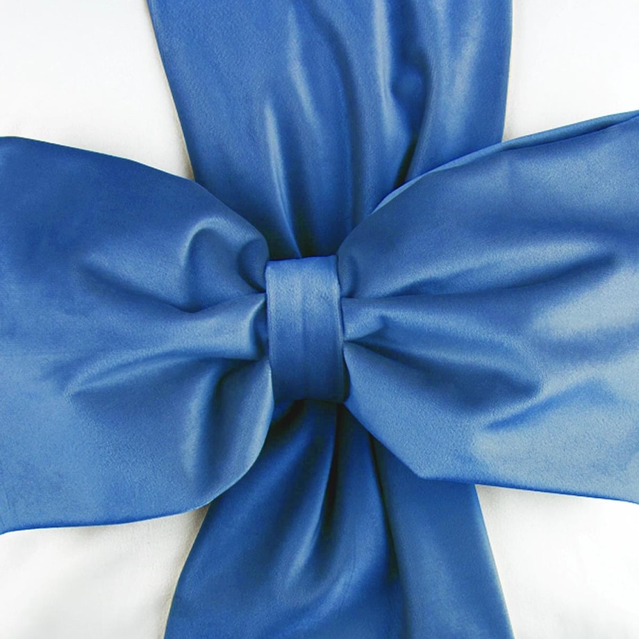 Poduszka VELVET VE2226 | Niebieska kokarda 40 x 40 cm