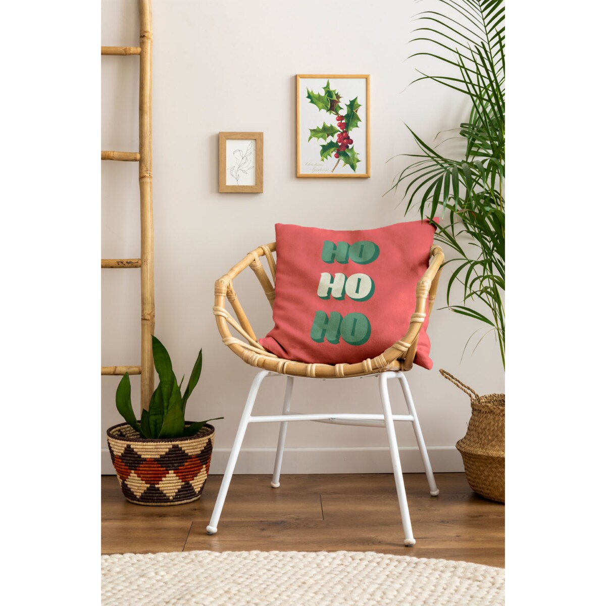 Poduszka świąteczna - Ho Ho Ho - czerwona 45x45 cm