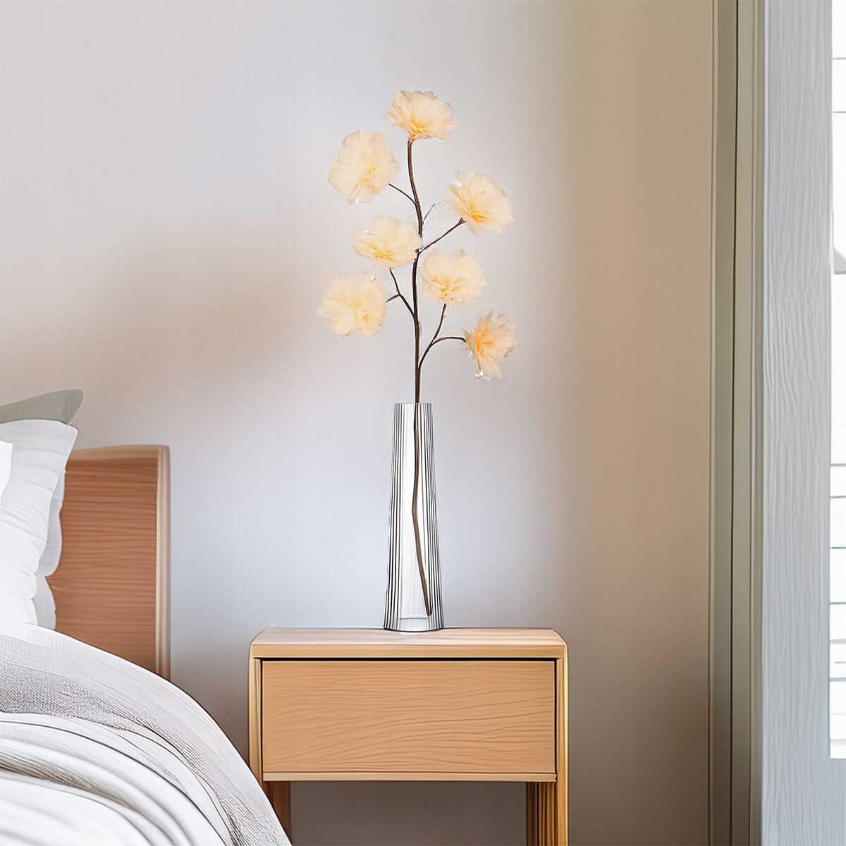 SZTUCZNA GAŁĄZKA kwiat dekoracyjna ozdoba do wazonu NATURALNE PIÓRA 100cm