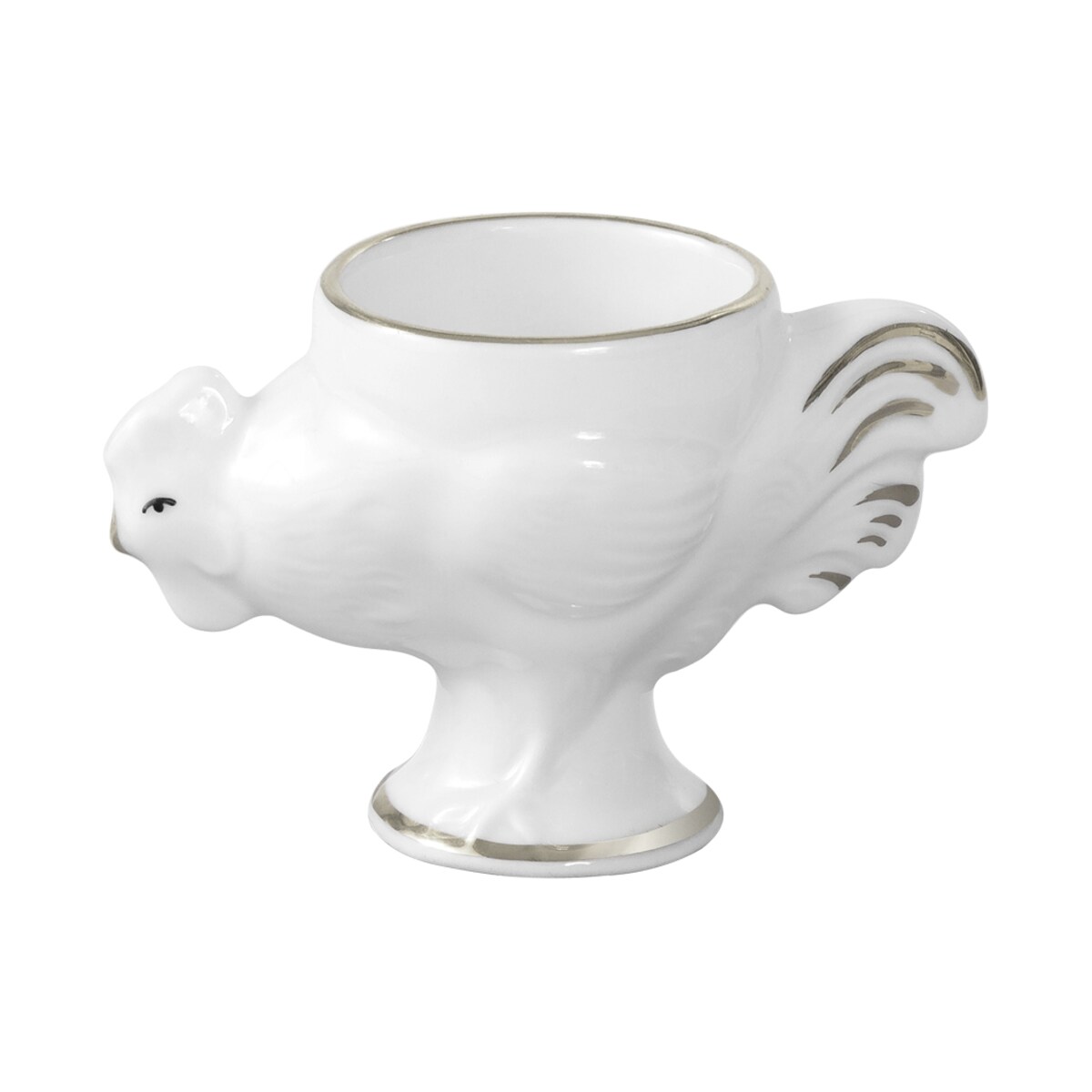 Kieliszek na jajko "Kogutek" ręcznie malowany platyną G699