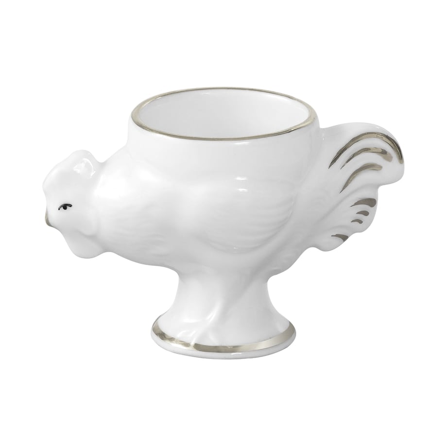 Kieliszek na jajko "Kogutek" ręcznie malowany platyną G699