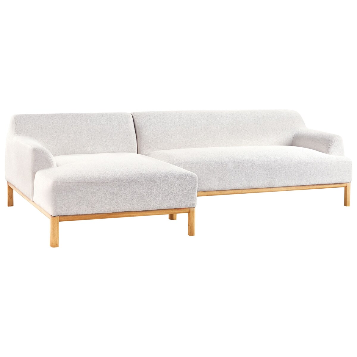 Sofa narożna prawostronna SOSJO Złamana biel Boucle Prawostronny