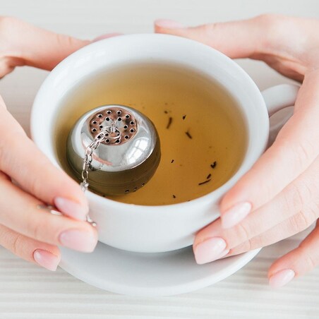 Sitko Zaparzacz do Zaparzania Herbaty Liściastej Ziół Stalowe do Szklanki