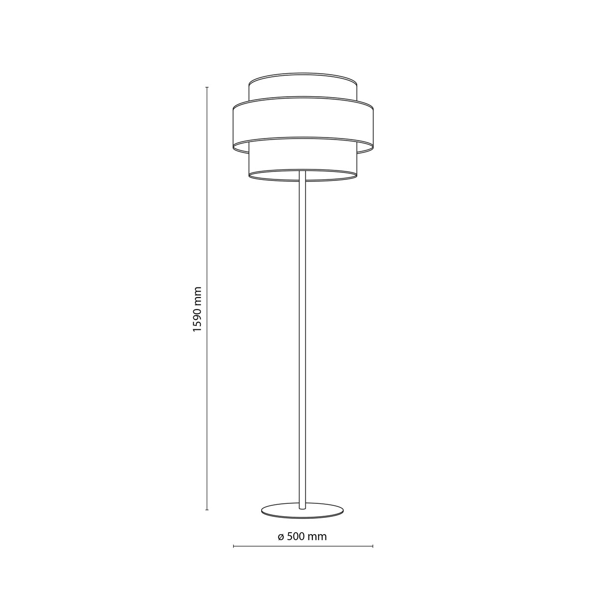 Lampa podłogowa TK Lighting TRIO JUTA MIX 6452 E27 159 cm wielokolorowa z kloszem z tkaniny i juty do salonu