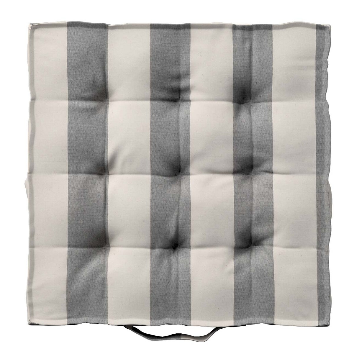 Poduszka na krzesło Kuba, biało-szare pionowe pasy (5,5cm), 40 x 40 x 6 cm, Quadro