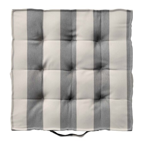 Poduszka na krzesło Kuba, biało-szare pionowe pasy (5,5cm), 40 x 40 x 6 cm, Quadro