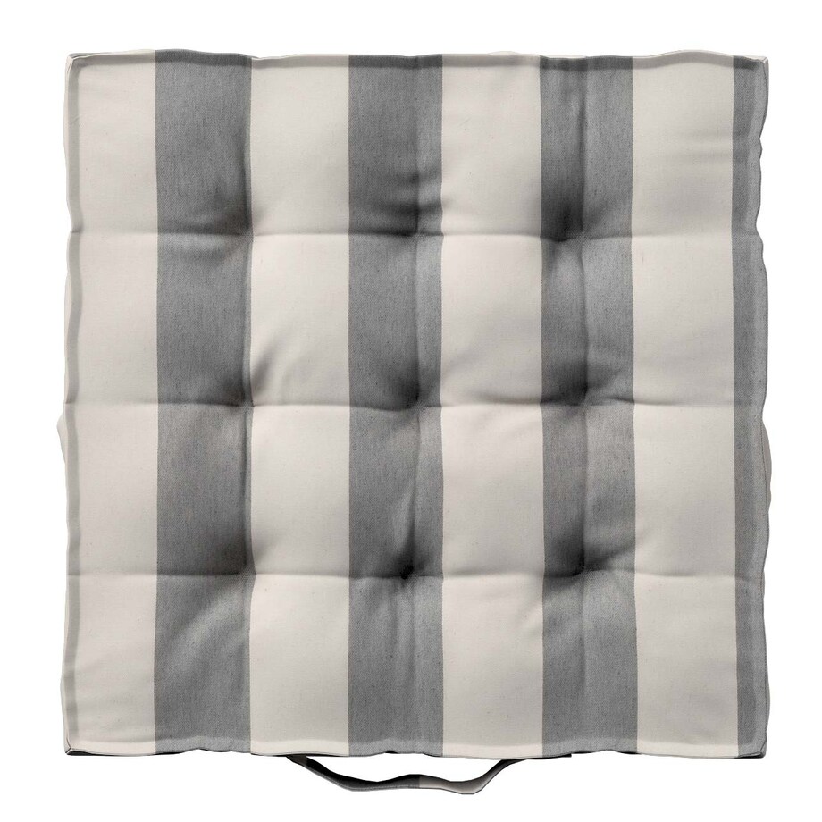 Poduszka na krzesło Kuba, biało-szare pionowe pasy (5,5cm), 40 x 40 x 6 cm, Quadro