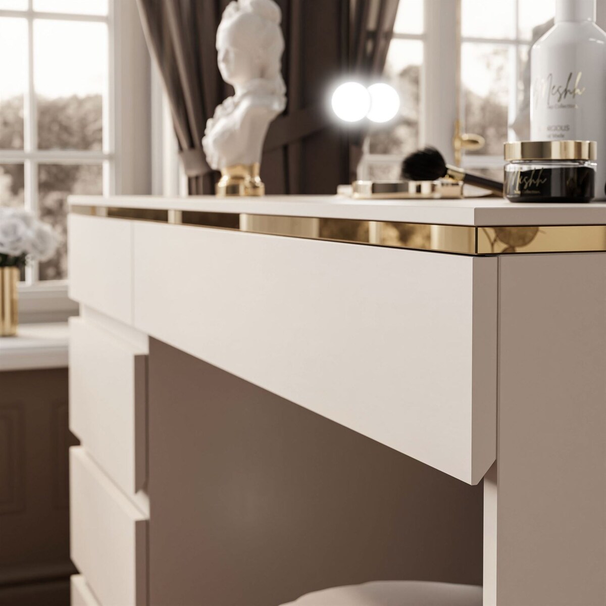 Toaletka AURORA II ELITE kaszmir z lustrem LED