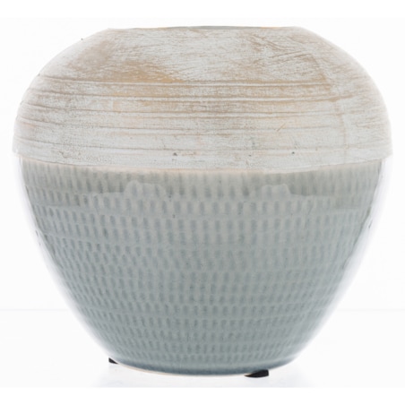Wazon ceramiczny niebiesko-biały 16,5x18,5x18,5 cm SASSARA