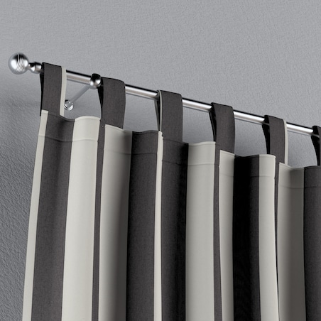 Zasłona na szelkach 1 szt. 130x245 biało-grafitowe pionowe pasy (5,5cm)
