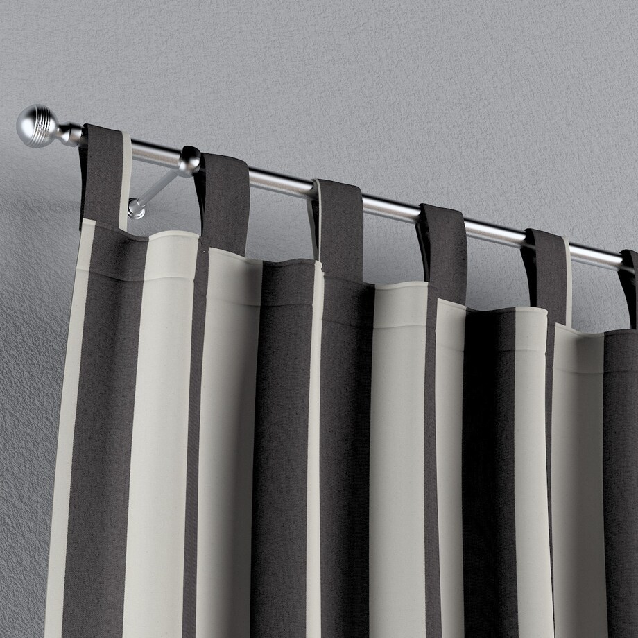 Zasłona na szelkach 1 szt. 130x245 biało-grafitowe pionowe pasy (5,5cm)