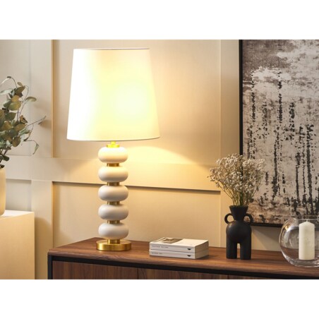 Lampa stołowa biała ze złotym FRIO