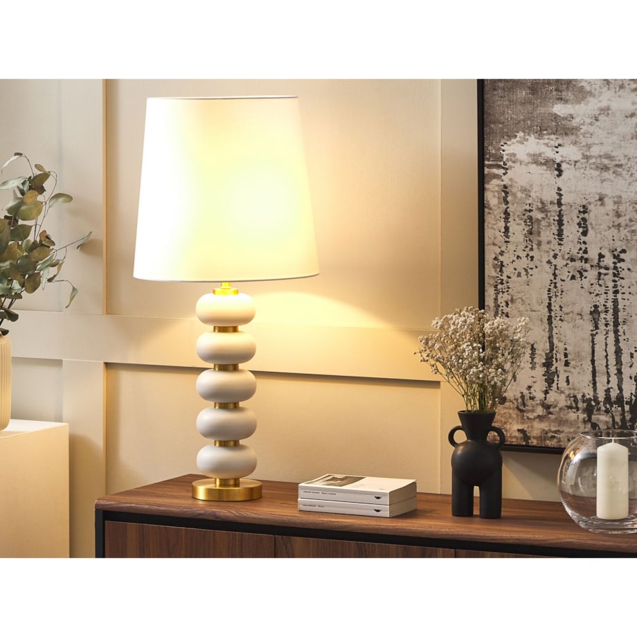 Lampa stołowa biała ze złotym FRIO