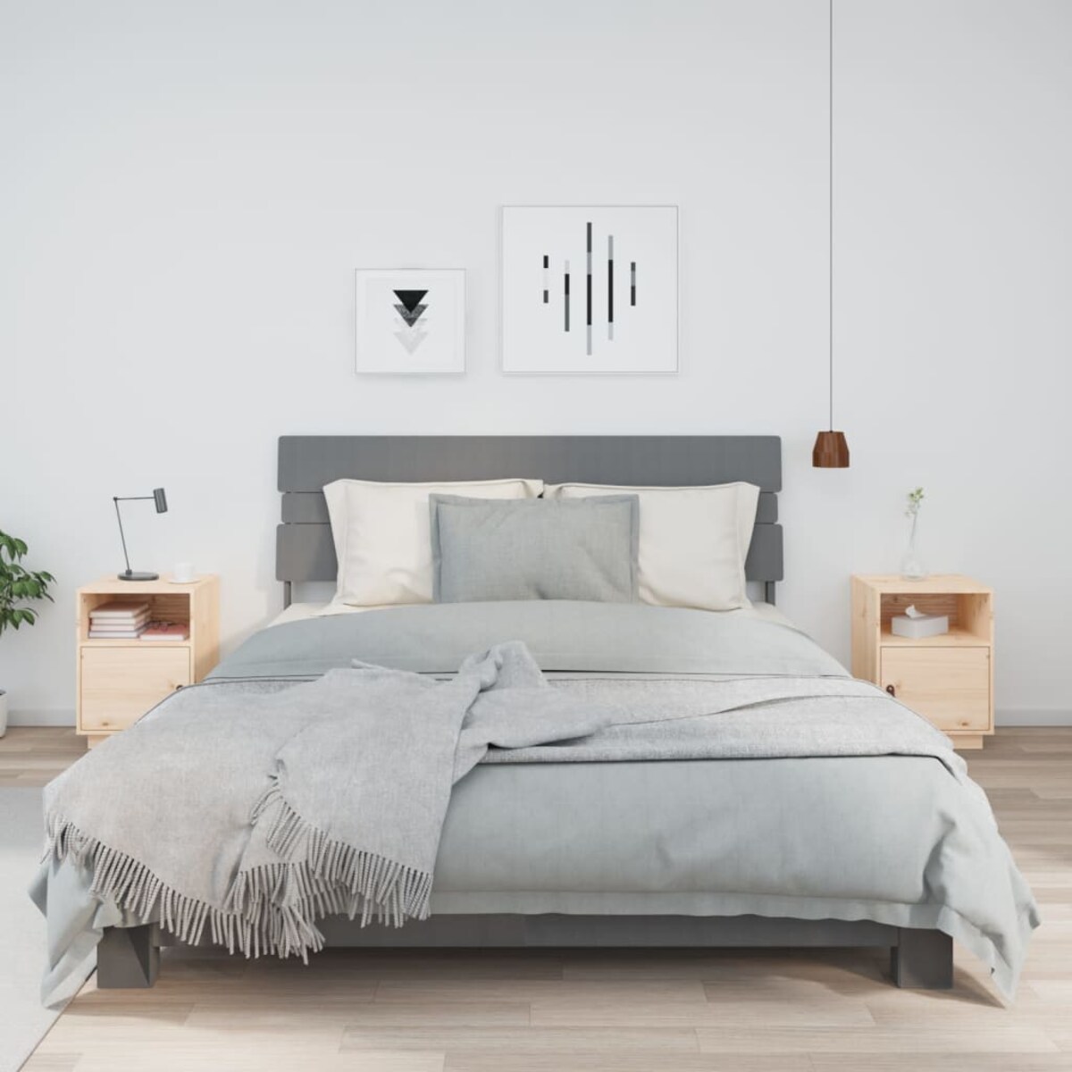 vidaXL Szafki nocne, 2 szt., 40x34x55 cm, lite drewno sosnowe