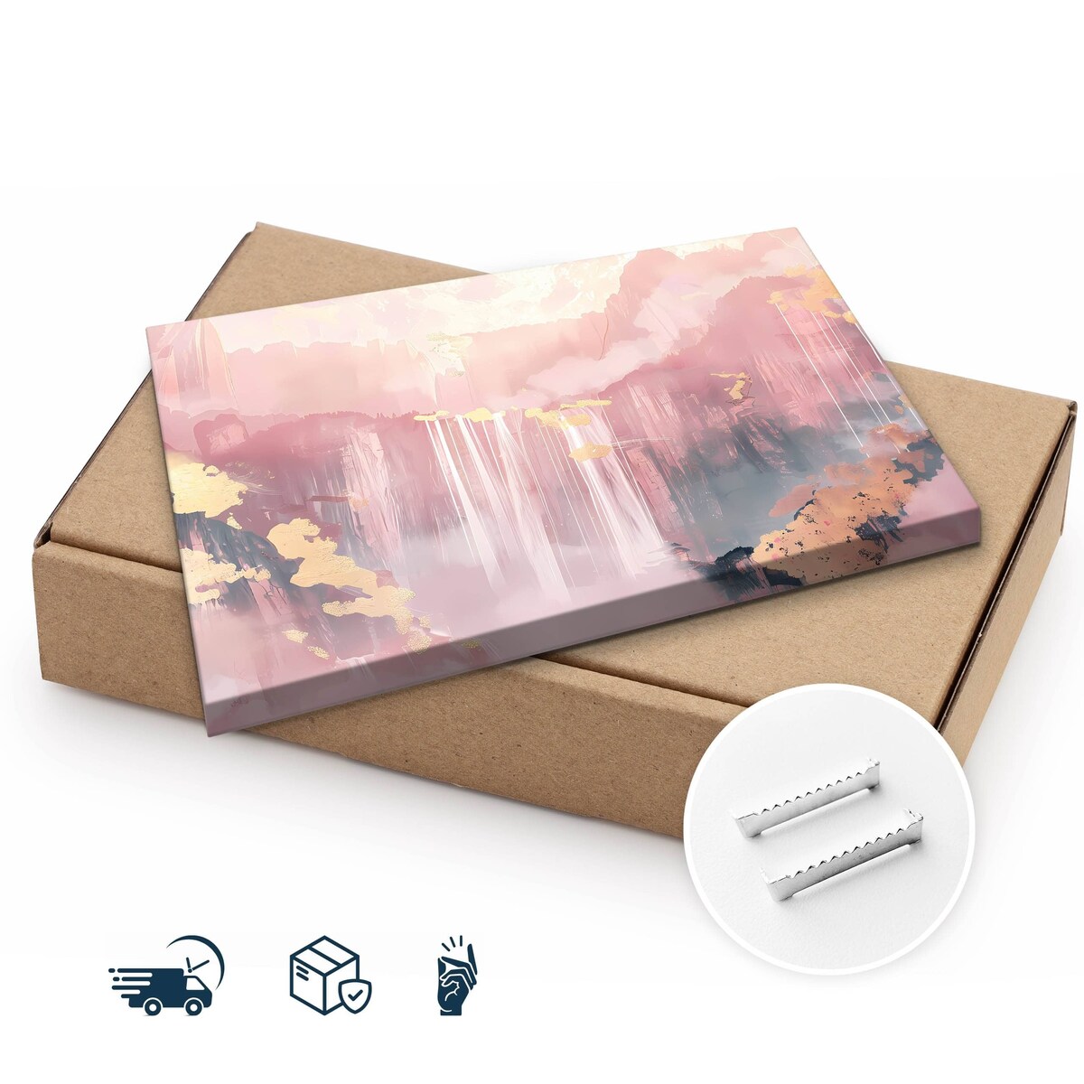 Obraz Na Płótnie Do Salonu Chiński Krajobraz Wodospady Styl Glamour 70x50cm