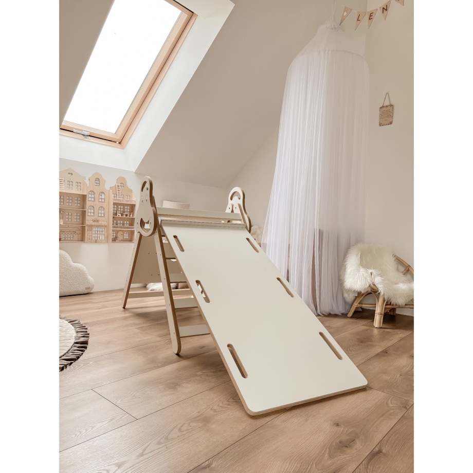 Drabinka Pikler ŚCIANKA WSPINACZKOWA + DUŻA zjeżdżalnia CHMURKI