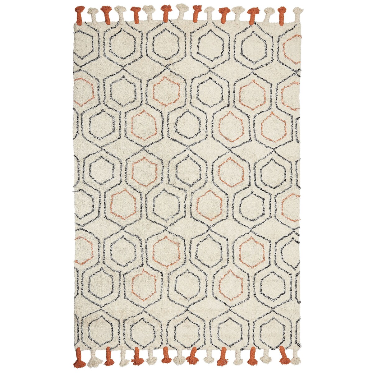 Dywan bawełniany 160 x 230 cm beżowo-pomarańczowy HAJIPUR