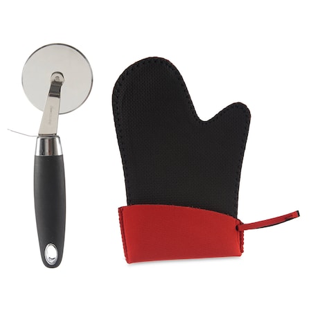 Zestaw do pizzy: blaszka Ø 32 cm, nożyk do pizzy i rękawica