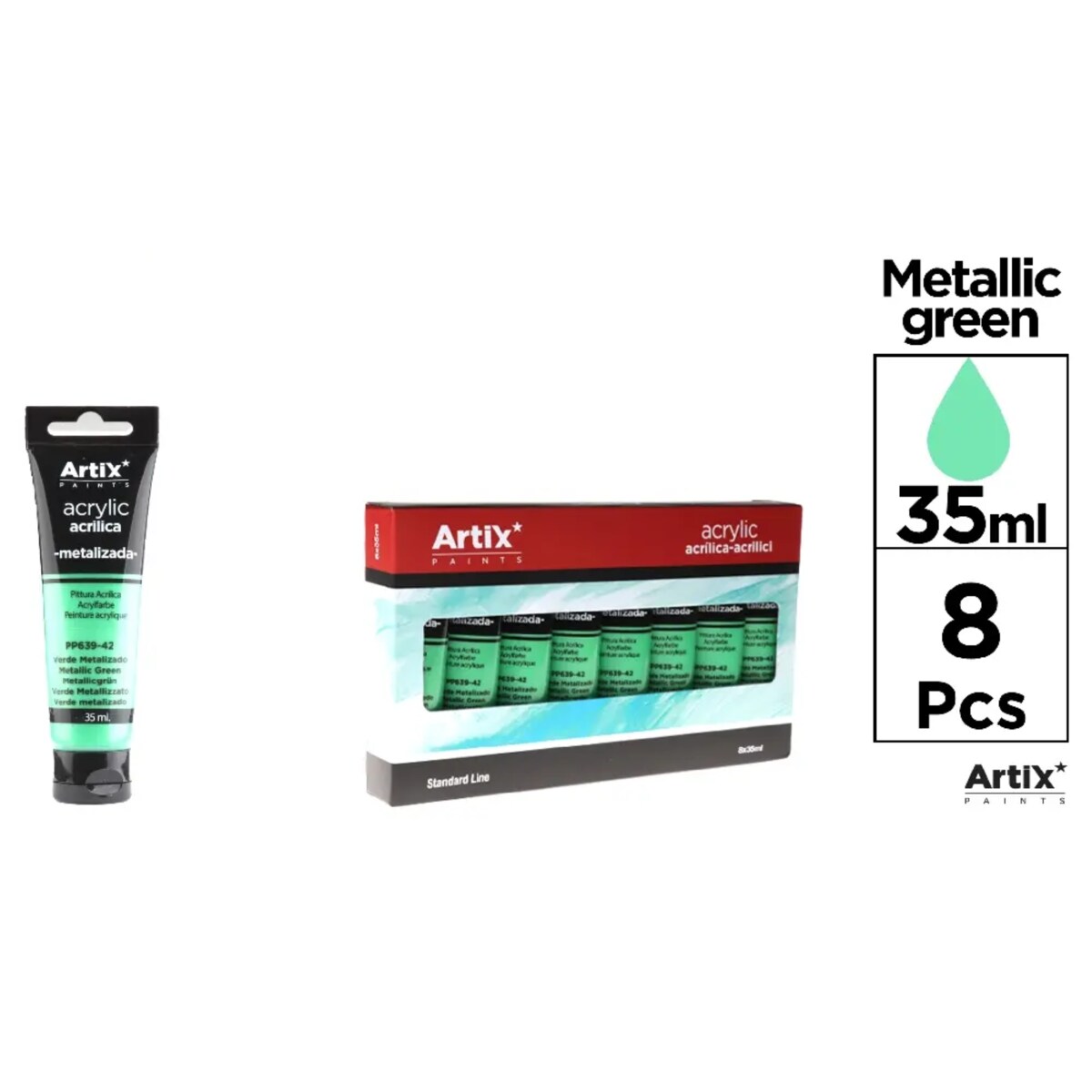 farba akrylowa metallic green artix pp639-42, 35ml
