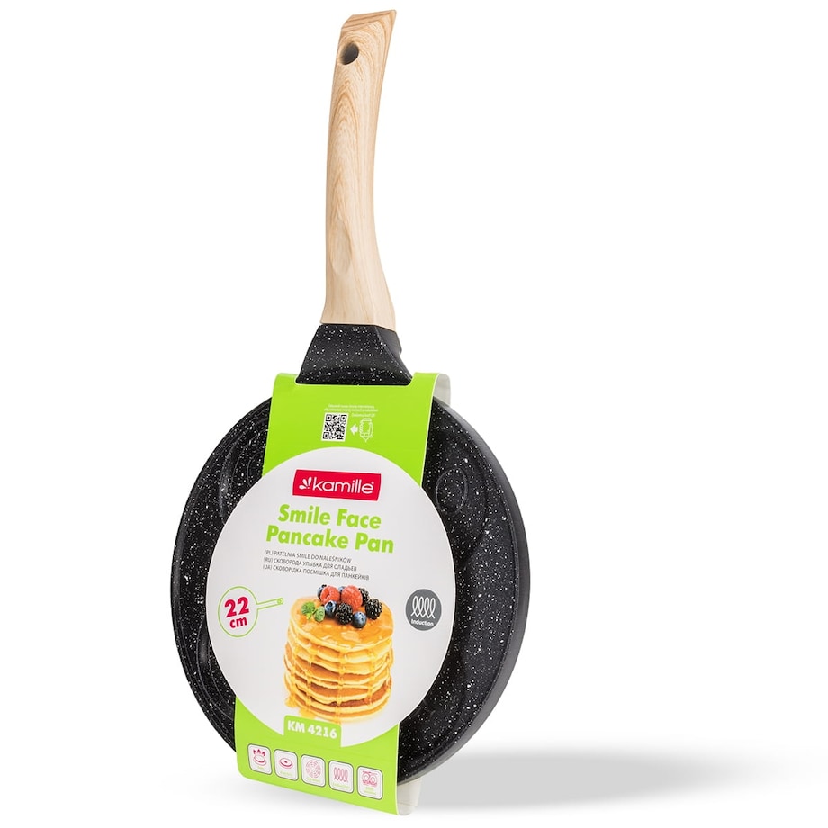 Marmurowa patelnia do pancakes naleśników jajek BUŹKI MINKI EMOTKI KAMILLE