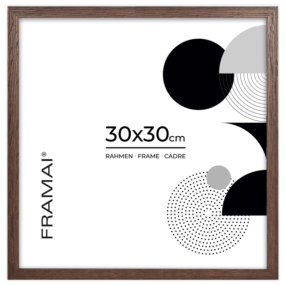 Brązowa ciemna ramka na zdjęcia 30x30 cm wisząca rama MDF z plexi klasyczna ramka kwadratowa