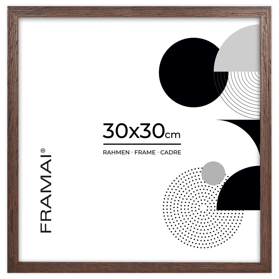 Brązowa ciemna ramka na zdjęcia 30x30 cm wisząca rama MDF z plexi klasyczna ramka kwadratowa