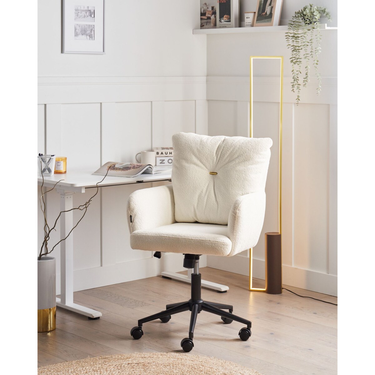 Krzesło obrotowe ALPINE Boucle Złamana biel