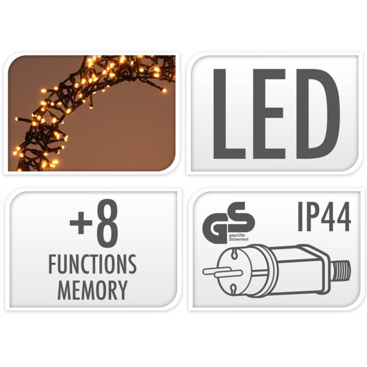 Ozdoba świąteczna 300 LED, warm white, Ø 38 cm