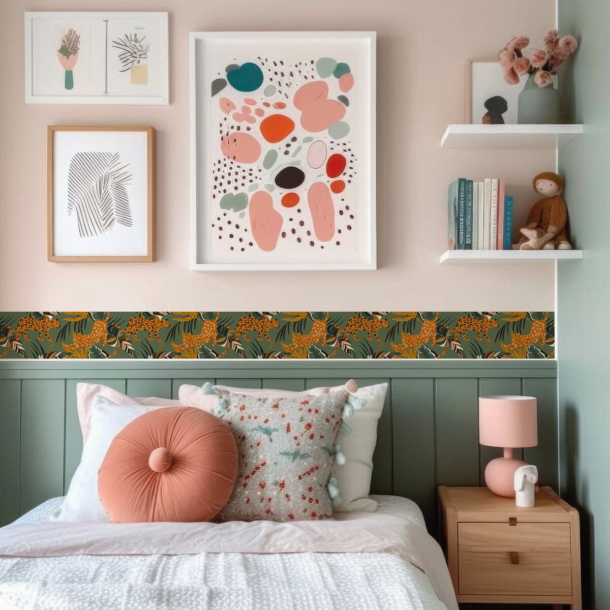 Samoprzylepny Pasek Dekoracyjny Abstrakcja DŻUNGLA Lamparty Liście Natura