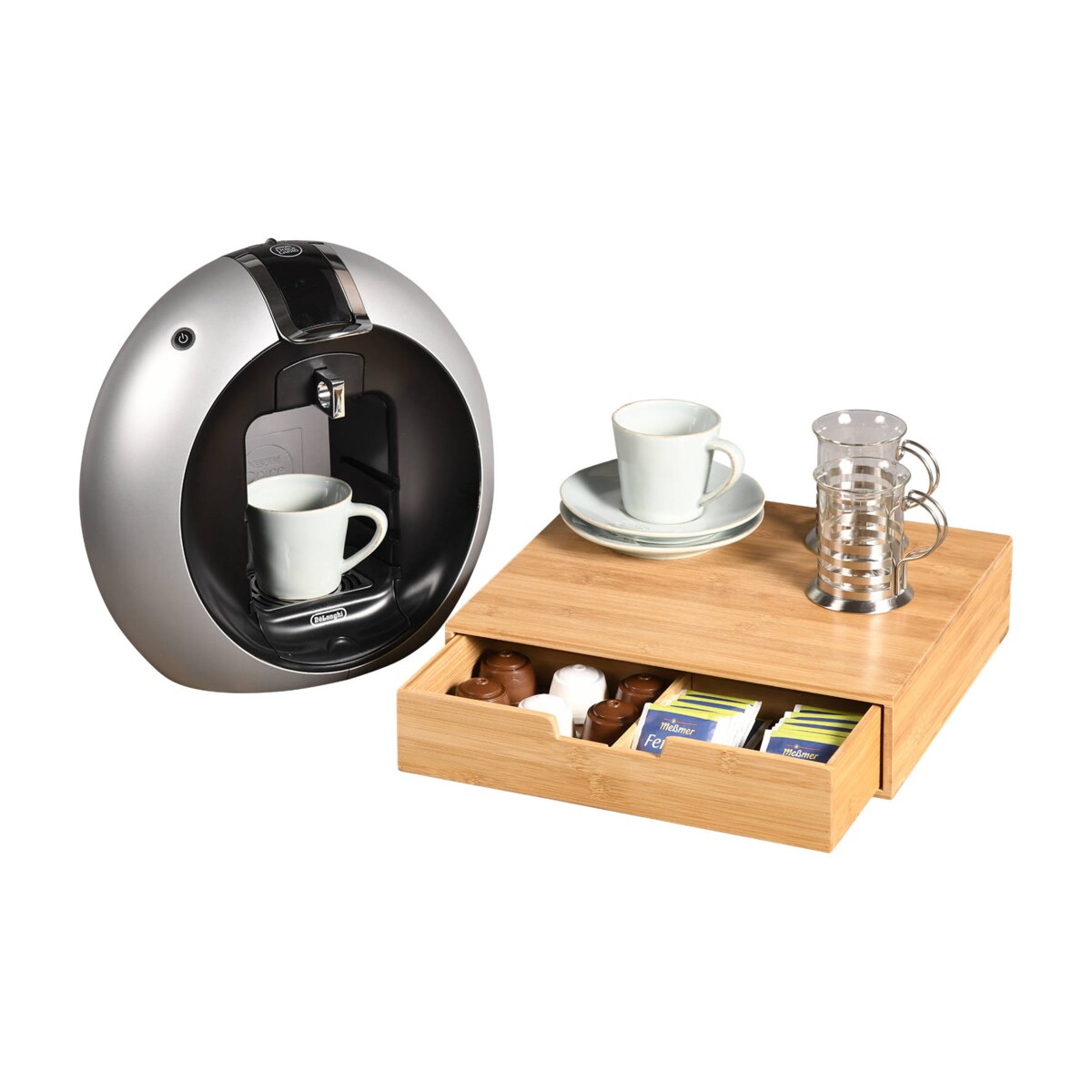 Pojemnik na kapsułki do kawy, bambus, 34 x 31 cm, Kesper