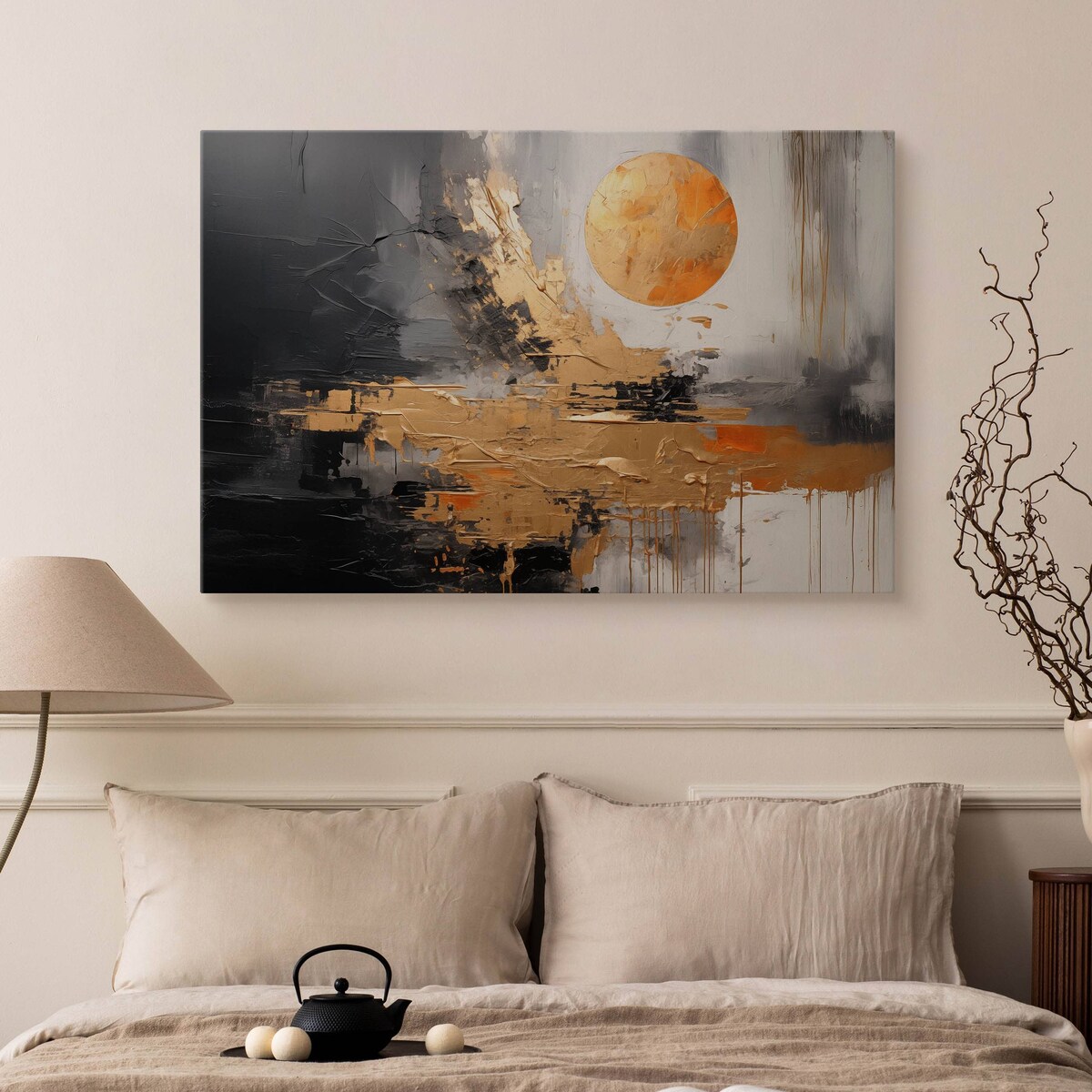 Obraz Canvas Do Salonu Sypialni Abstrakcyjny Wzór Złoto Styl Glamour 100x70 [C100-70]