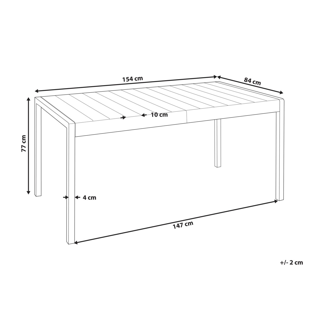 Stół ogrodowy BARTICA 154 cm 84 cm Czarny