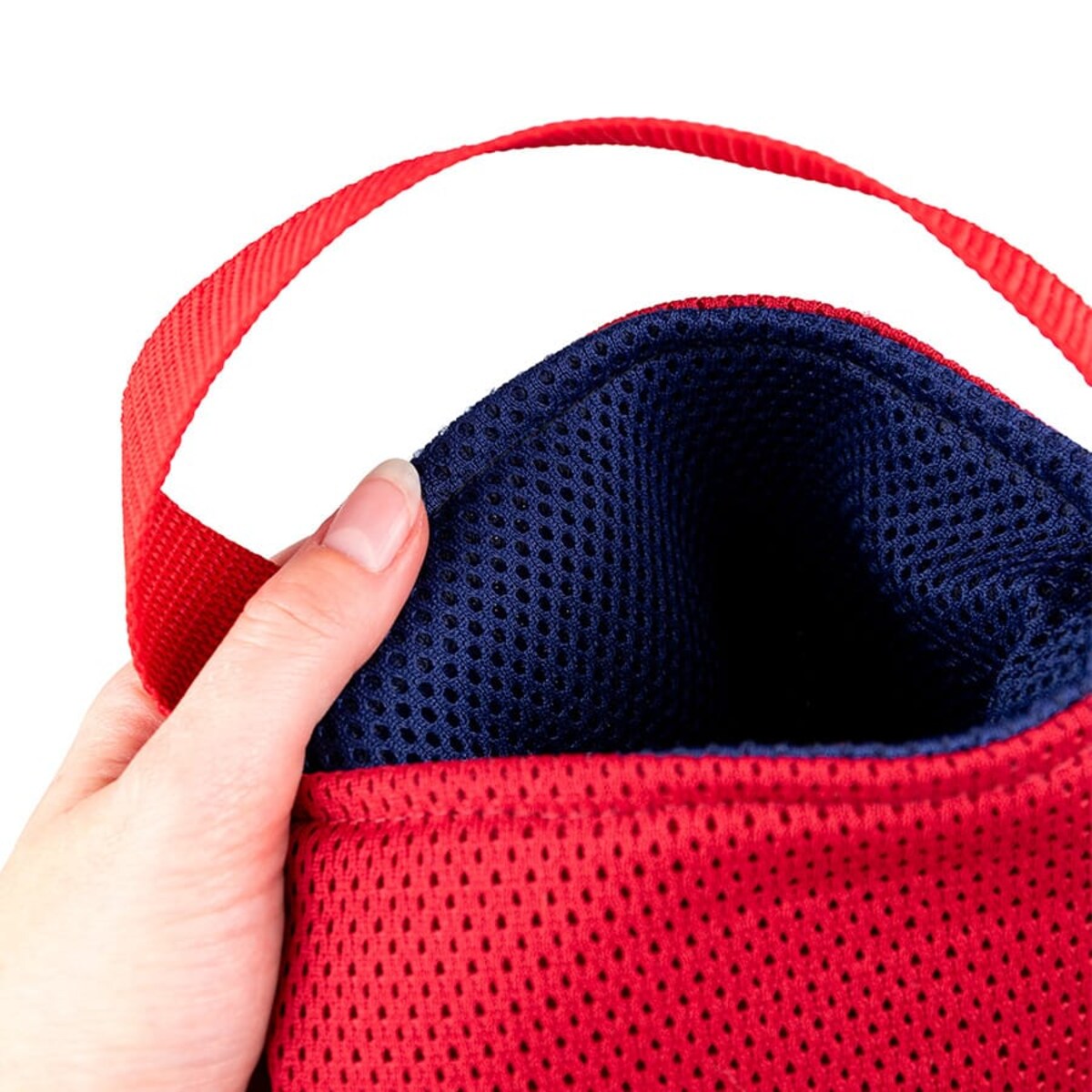 Etui podróżne, opakowanie na butelki czerwono-niebieskie