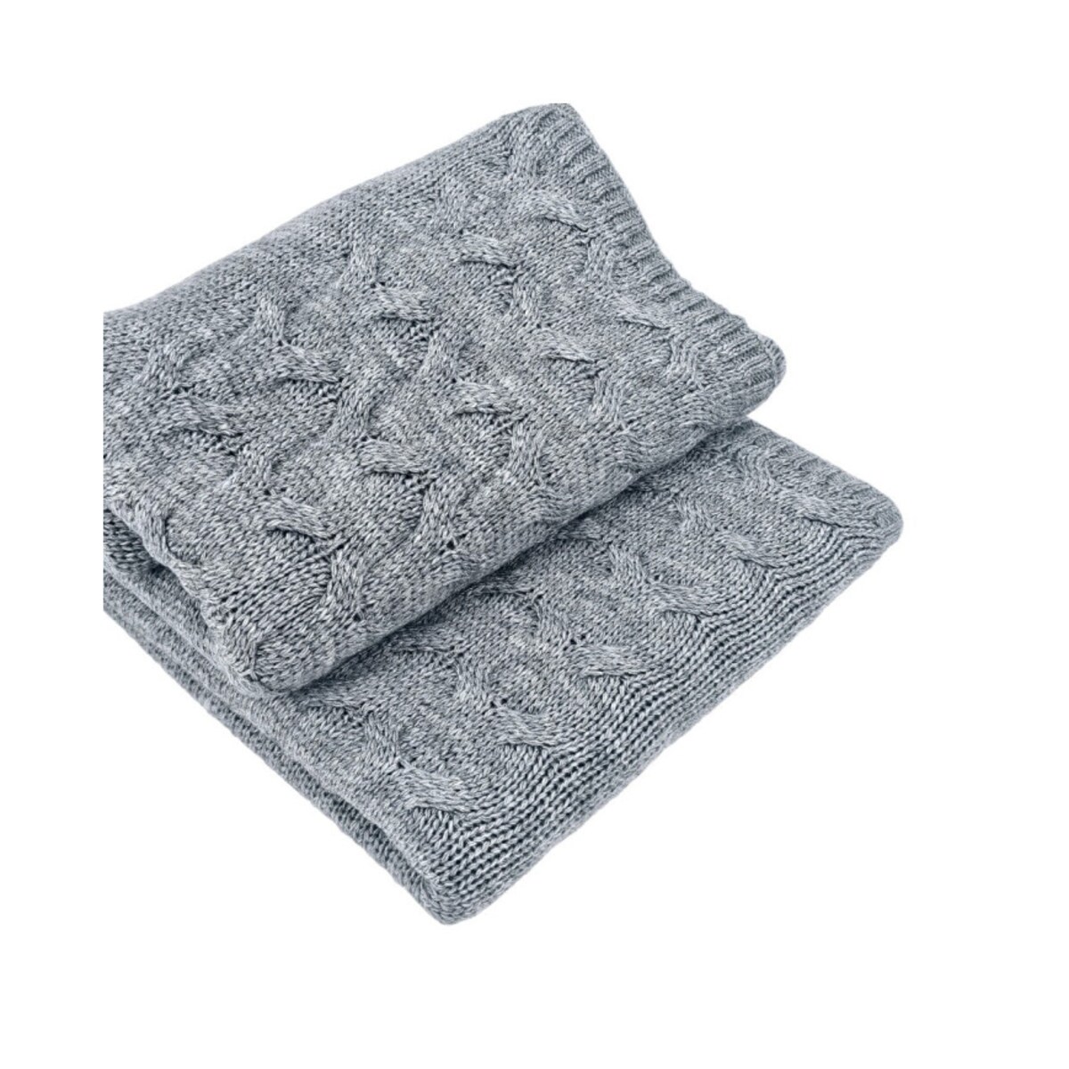 Koc dzianinowy z wełną 150x200 cm – AREZZO POPIEL