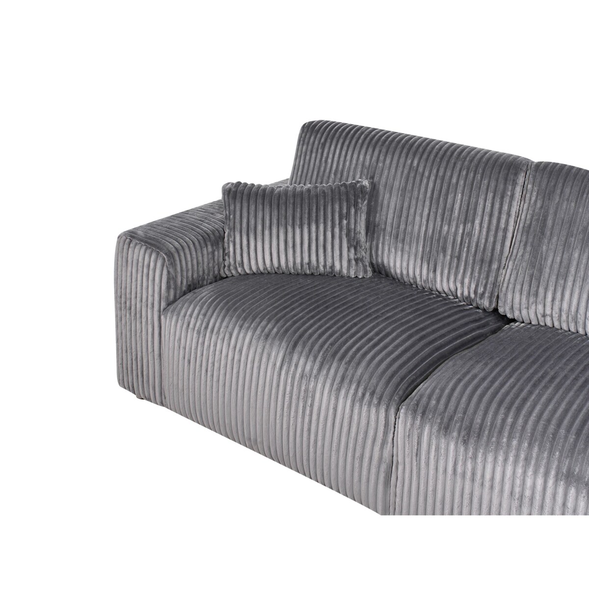 Sofa 3-osobowa sztruksowa szara SANDORA