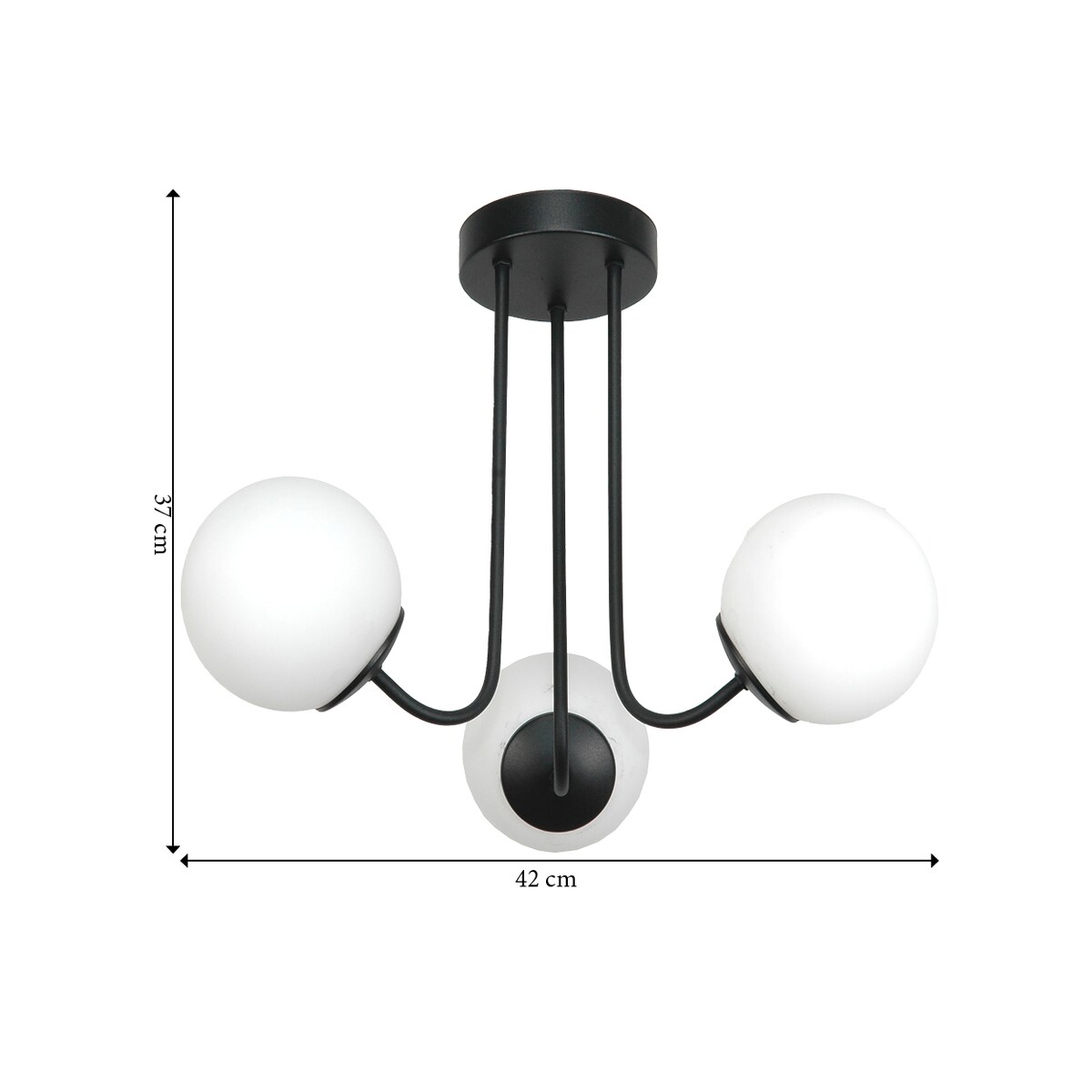lampa sufitowa czarna 3-punktowa industrialna gosti kule białe edylit